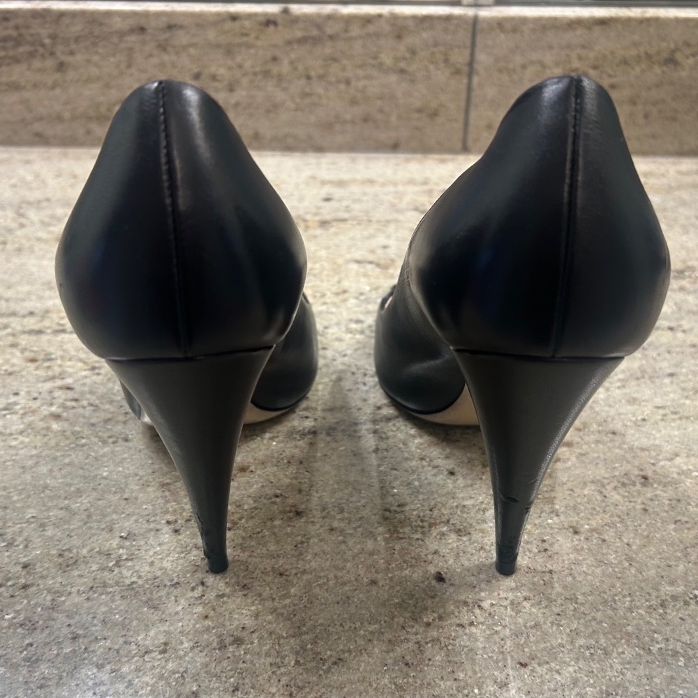 Authentic GUCCI Black Nappa Charlotte Bow Pumps - Picture 7 of 8